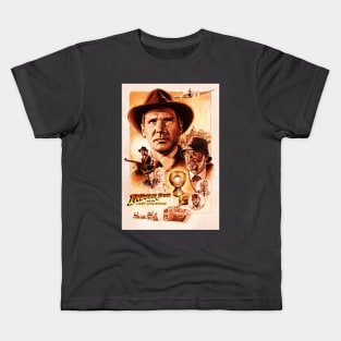 The last crusade poster - newspaper style Kids T-Shirt